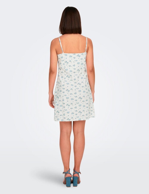 ONLY Caro Linen Blend Short Dress, Cloud Dancer product photo View 02 L