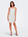 ONLY Caro Linen Blend Short Dress, Cloud Dancer product photo View 03 S