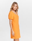 ONLY Vigga Short Sleeve Linen Dress, Orange Peel product photo View 02 S