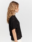 ONLY Smilla Short Sleeve Puff Top, Black product photo View 02 S