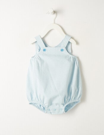 Teeny Weeny Dig It Stripe Woven Romper, Blue product photo
