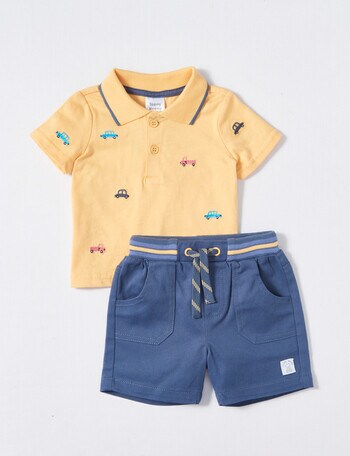 Teeny Weeny Dig It Polo & Woven Short Set, 2-Piece product photo