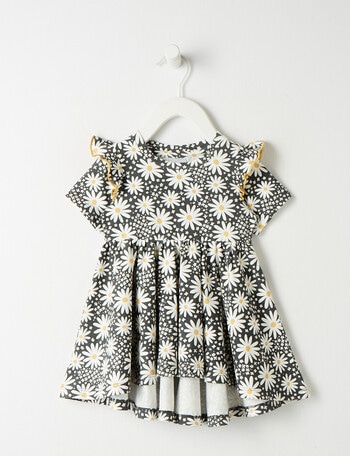 Teeny Weeny Daisy Summer Time Frill Dress, Black product photo
