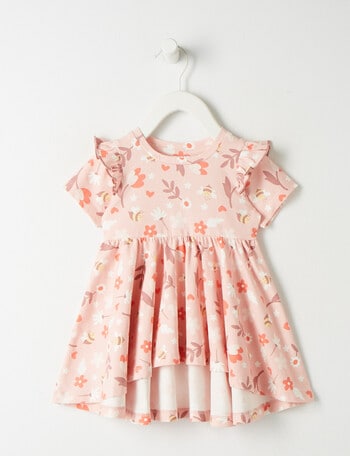 Teeny Weeny Bee & Flower Summer Time Frill Dress, Pink product photo