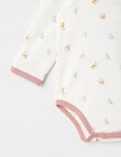 Teeny Weeny Essentials Stretch Cotton Long-Sleeve Bodysuit, Cream product photo View 03 S