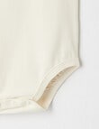 Teeny Weeny Essentials Stretch Cotton Singlet Bodysuit, Vanilla product photo View 02 S