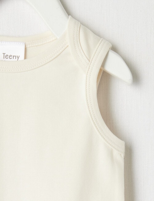 Teeny Weeny Essentials Stretch Cotton Sleeveless Bodysuit, Vanilla product photo View 02 L