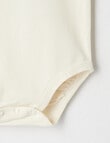 Teeny Weeny Essentials Stretch Cotton Sleeveless Bodysuit, Vanilla product photo View 03 S