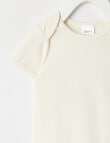 Teeny Weeny Essentials Stretch Cotton Short-Sleeve Bodysuit, Vanilla product photo View 02 S