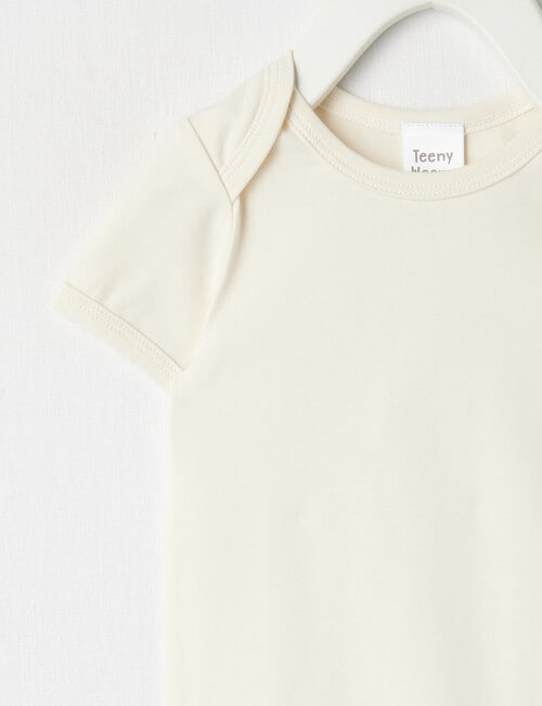 Teeny Weeny Essentials Stretch Cotton Short-Sleeve Bodysuit, Vanilla product photo View 02 L