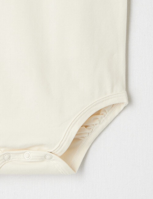 Teeny Weeny Essentials Stretch Cotton Short-Sleeve Bodysuit, Vanilla product photo View 03 L