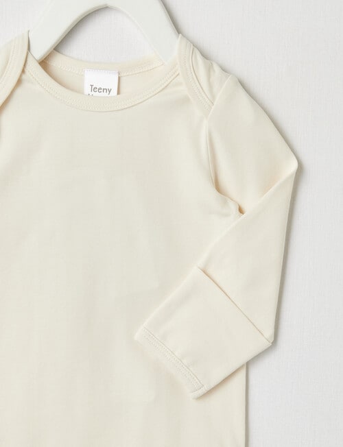Teeny Weeny Essentials Stretch Cotton Long-Sleeve Bodysuit, Vanilla product photo View 02 L