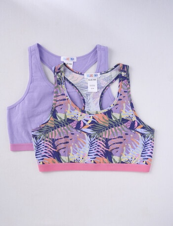 Blue Ink Racerback Crop, Tropic Crush, 2-Pack, 8-6 product photo