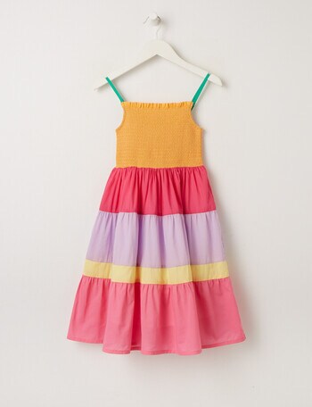 Mac & Ellie Rainbow Colourblock Dress, Fuchsia product photo