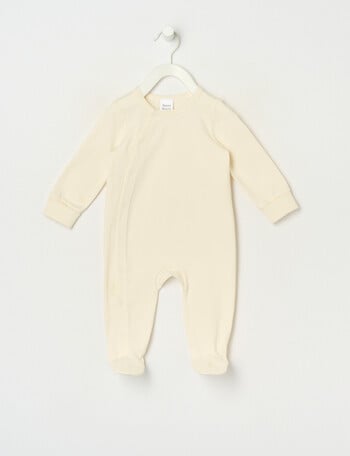 Teeny Weeny Essentials Stretch Cotton Sleepsuit, Vanilla product photo