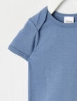 Teeny Weeny Essentials Stretch Cotton Short-Sleeve Bodysuit, Steel product photo View 02 S