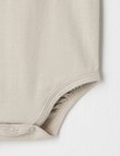 Teeny Weeny Essentials Stretch Cotton Singlet Bodysuit, Mushroom product photo View 02 S