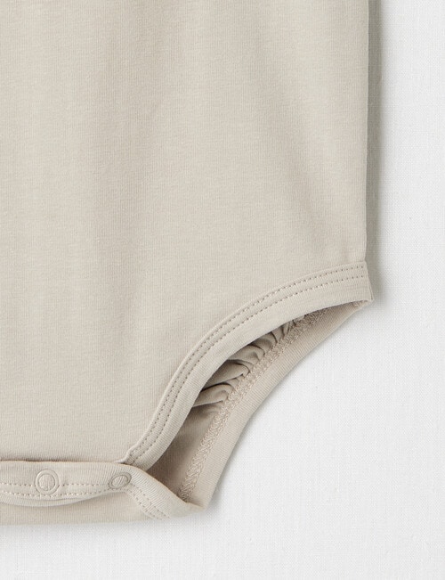 Teeny Weeny Essentials Stretch Cotton Singlet Bodysuit, Mushroom product photo View 02 L