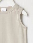 Teeny Weeny Essentials Stretch Cotton Sleeveless Bodysuit, Mushroom product photo View 02 S