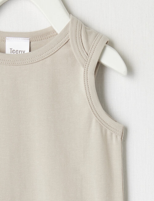 Teeny Weeny Essentials Stretch Cotton Sleeveless Bodysuit, Mushroom product photo View 02 L