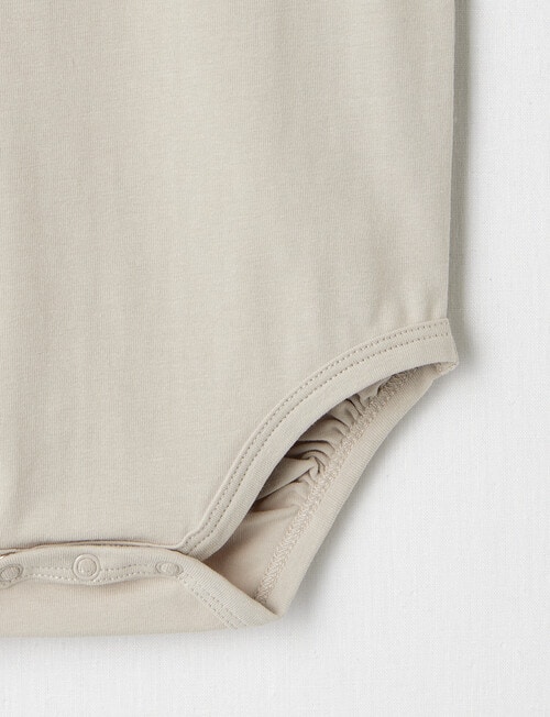 Teeny Weeny Essentials Stretch Cotton Sleeveless Bodysuit, Mushroom product photo View 03 L