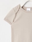 Teeny Weeny Essentials Stretch Cotton Short-Sleeve Bodysuit, Mushroom product photo View 02 S