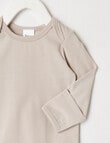 Teeny Weeny Essentials Stretch Cotton Long-Sleeve Bodysuit, Mushroom product photo View 02 S