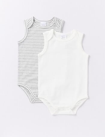 Teeny Weeny Essentials Stretch Cotton Sleeveless Bodysuit, 2-Pack product photo