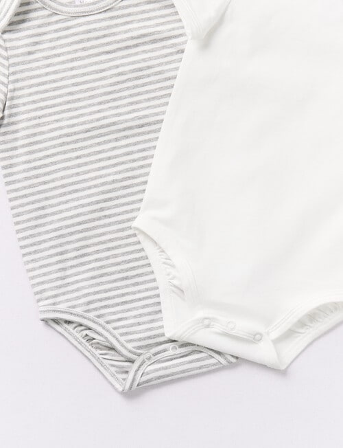 Teeny Weeny Essentials Stretch Cotton Short-Sleeve Bodysuit, 2-Pack product photo View 02 L