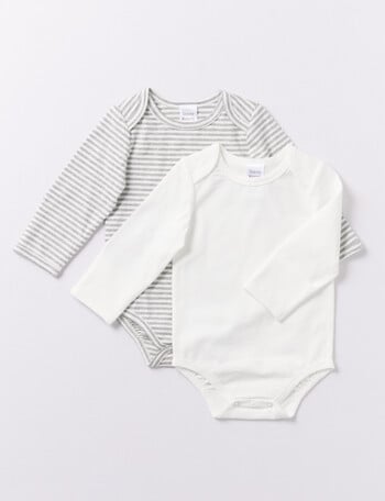 Teeny Weeny Essentials Stretch Cotton Long-Sleeve Bodysuit, 2-Pack product photo
