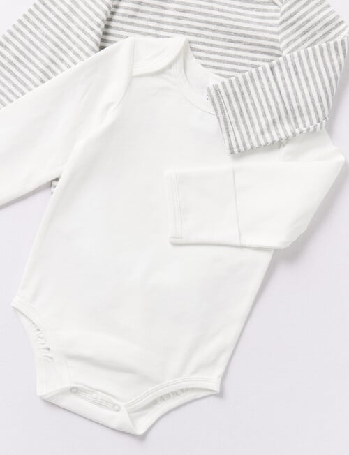 Teeny Weeny Essentials Stretch Cotton Long-Sleeve Bodysuit, 2-Pack product photo View 02 L