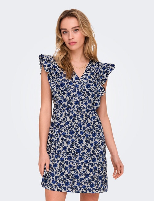ONLY Lala Short Sleeve Dress, Dazzling Blue product photo