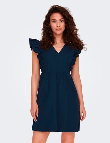 ONLY Lala Short Sleeve Dress, Navy Blazer product photo