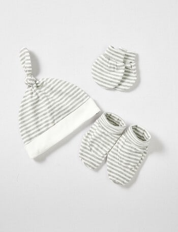 Teeny Weeny Essentials Stretch Cotton Mittens, Booties & Beanie Set, 3-Piece product photo