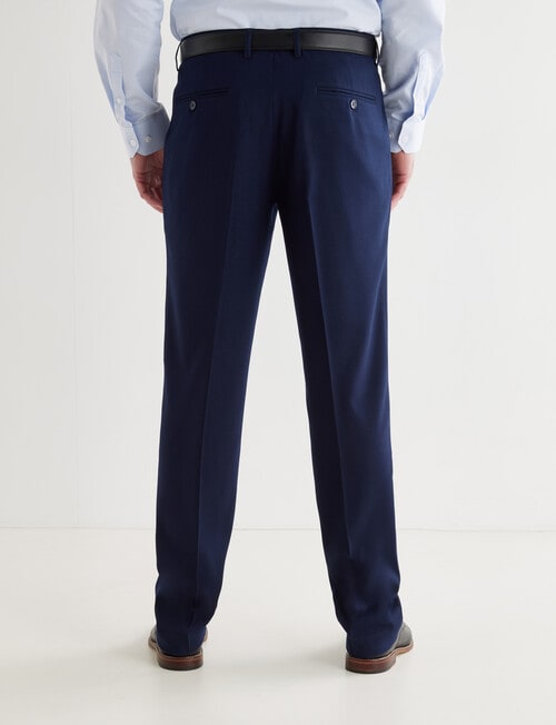 Chisel Formal Classic Herringbone Flat Front Pant, Navy product photo View 02 L