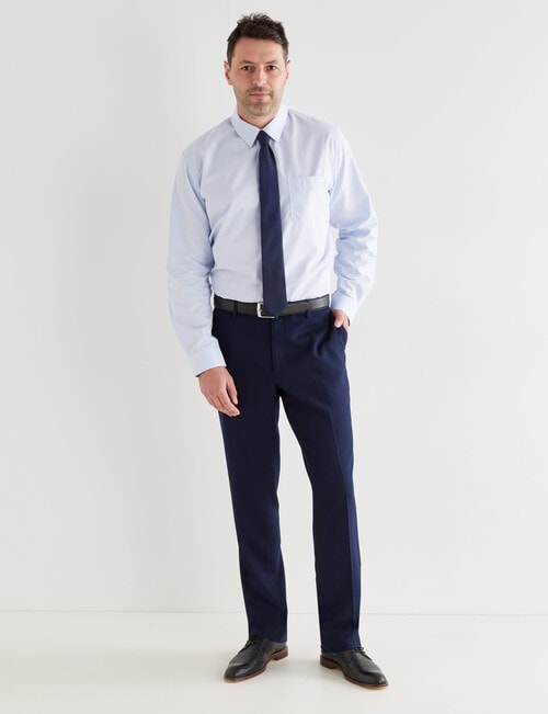 Chisel Formal Classic Herringbone Flat Front Pant, Navy product photo View 03 L