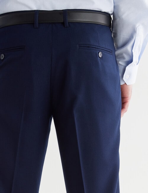 Chisel Formal Classic Herringbone Flat Front Pant, Navy product photo View 04 L
