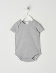 Teeny Weeny Rib Short Sleeve Bodysuit, Grey Marle product photo