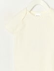 Teeny Weeny Rib Short-Sleeve Rib Bodysuit, White product photo View 02 S