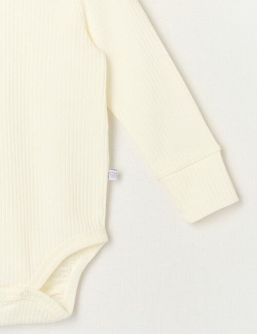 Teeny Weeny Rib Long-Sleeve Bodysuit, White product photo View 03 L
