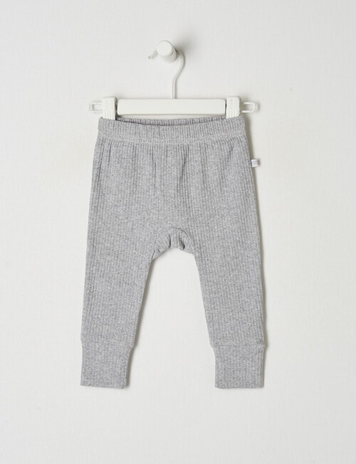 Teeny Weeny Rib Pant, Grey Marle product photo