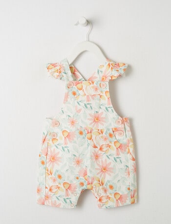 Teeny Weeny Summertime Stretch Twill Shortall, Bright Flower product photo