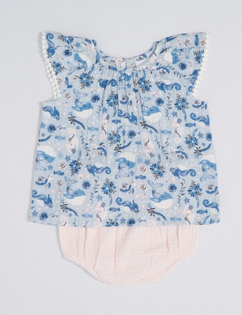 Teeny Weeny Summertime Woven Top & Bloomer Set, 2-Piece product photo