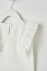 Teeny Weeny Summertime Anglaise Frill Sleeves Tee, White product photo View 02 S