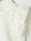 Teeny Weeny Summertime Anglaise Frill Sleeves Tee, White product photo View 04 S