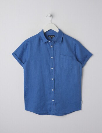 No Issue Short Sleeve Linen Shirt , Bright Blue product photo