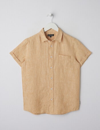 No Issue Short Sleeve Linen Shirt, Maize product photo
