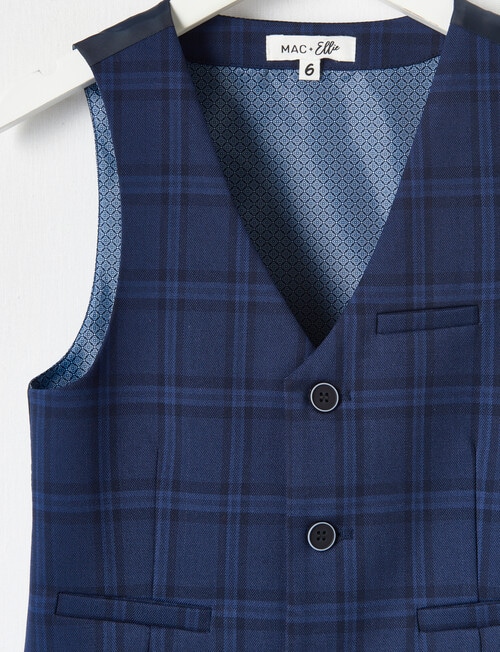 Mac & Ellie Check Formal Waistcoat, Navy product photo View 02 L