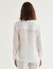 Oliver Black Long-Sleeve V-Neck Dress Shirt, Ivory product photo View 02 S