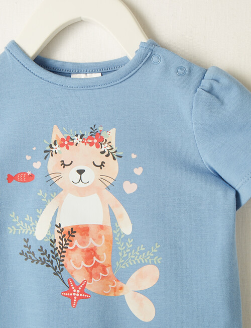 Teeny Weeny Catmaid Summer Time Short-Sleeve Tee, Angel Blue product photo View 04 L